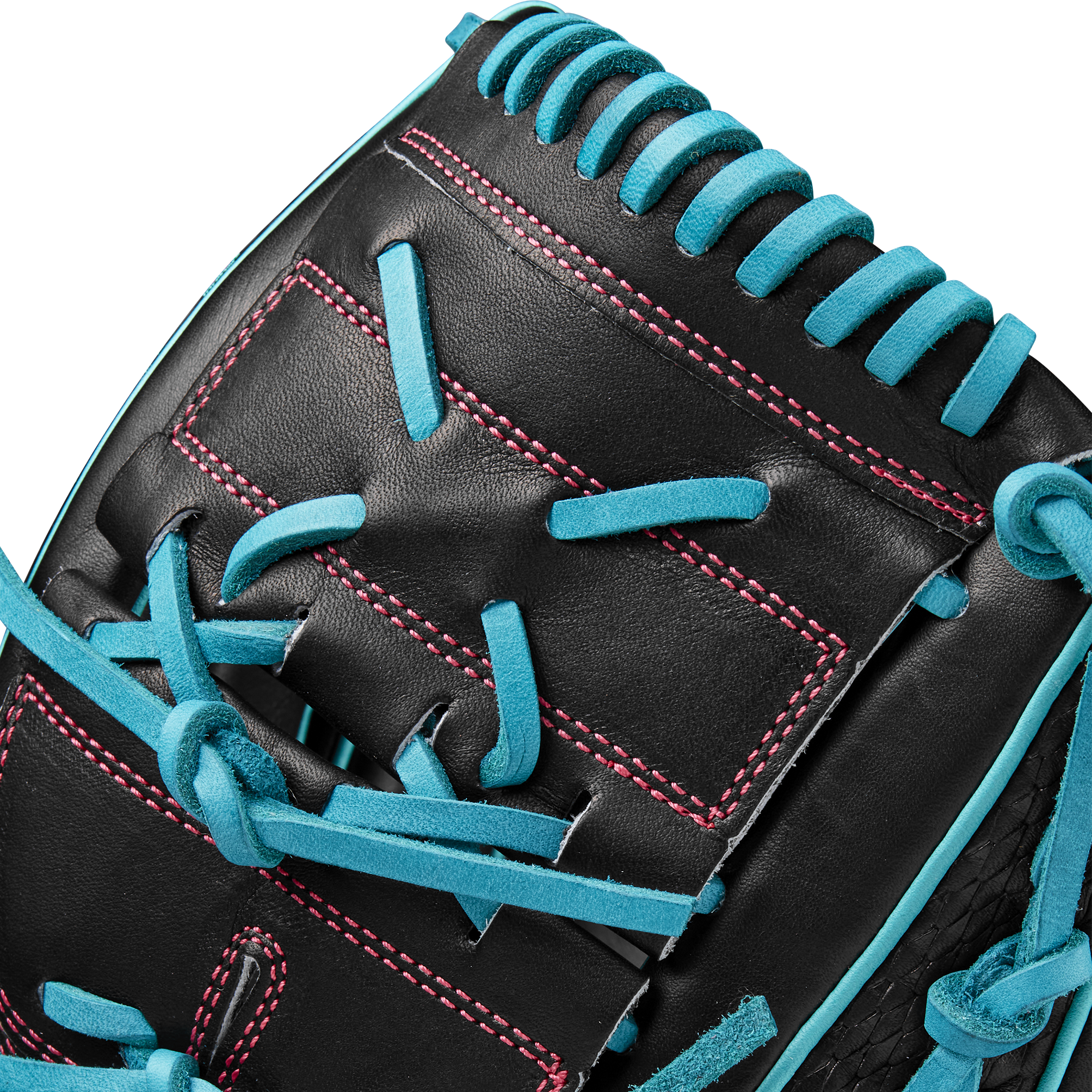 Wilson A2K B2 P - 12" 2-Piece in Black/Teal/Flamingo Pink Logos web