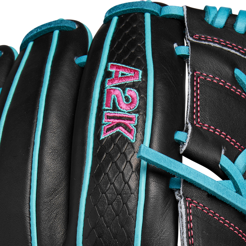 Wilson A2K B2 P - 12" 2-Piece in Black/Teal/Flamingo Pink Logos series logo