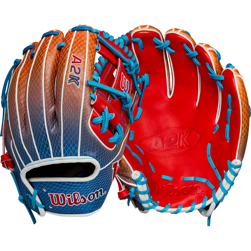 A2K 1786SS Infield-11.5" H-Web, Wilson A2K 1786SS Infield-11.5" H-Web in Gradient Red/Blue/White front and back