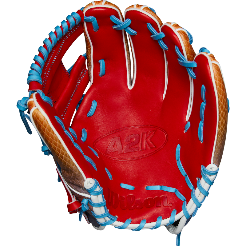 A2K 1786SS Infield-11.5" H-Web, Wilson A2K 1786SS Infield-11.5" H-Web in Gradient Red/Blue/White palm