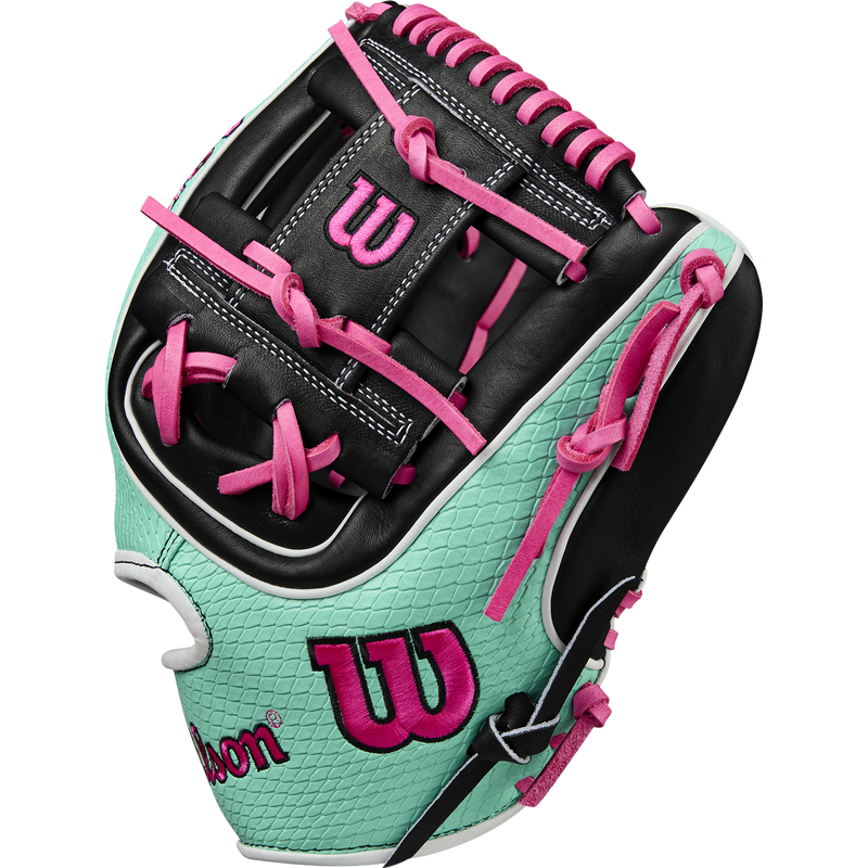 A2K 1720SS Infield - 11.5" H-Web, Wilson A2K 1720SS Infield - 11.5" H-Web in Black/Seafoam/Flamingo Pink thumb