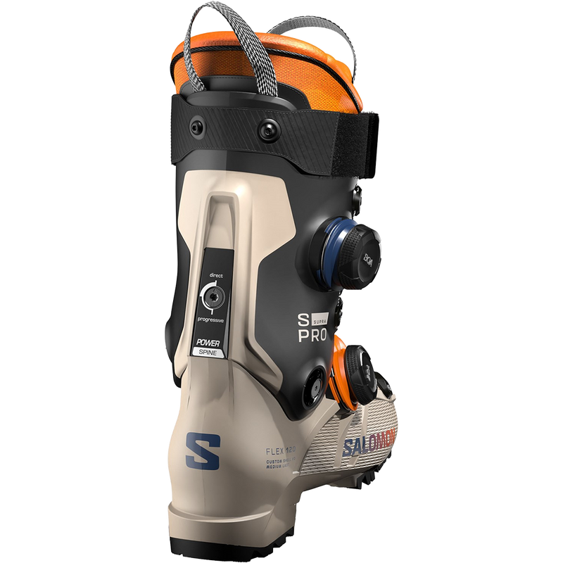 S/Pro Supra Dual BOA 120 GW, Salomon S/Pro Supra Dual BOA 120 GW in Humus/Black/Orange Tiger back right