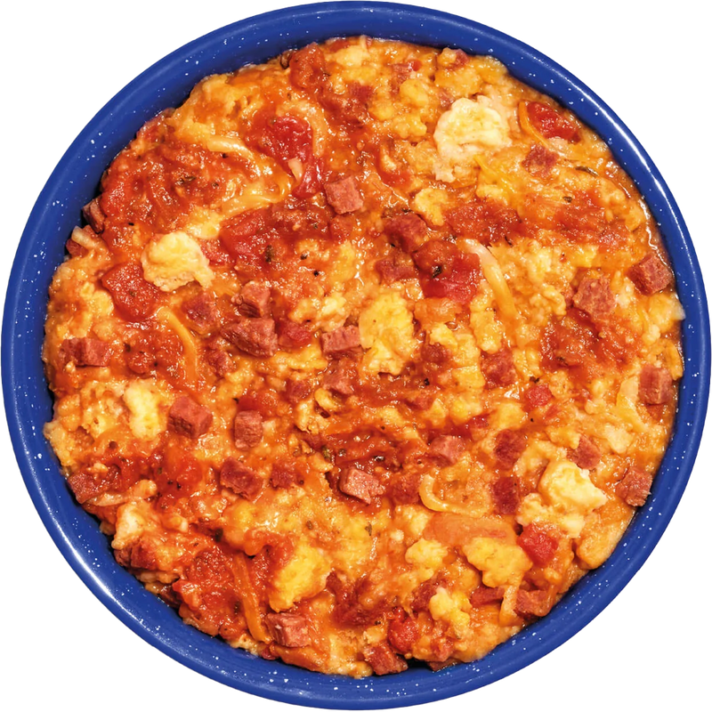 Cheesy Pepperoni Pizza Bowl, Mountain House Cheesy Pepperoni Pizza Bowl in bowl