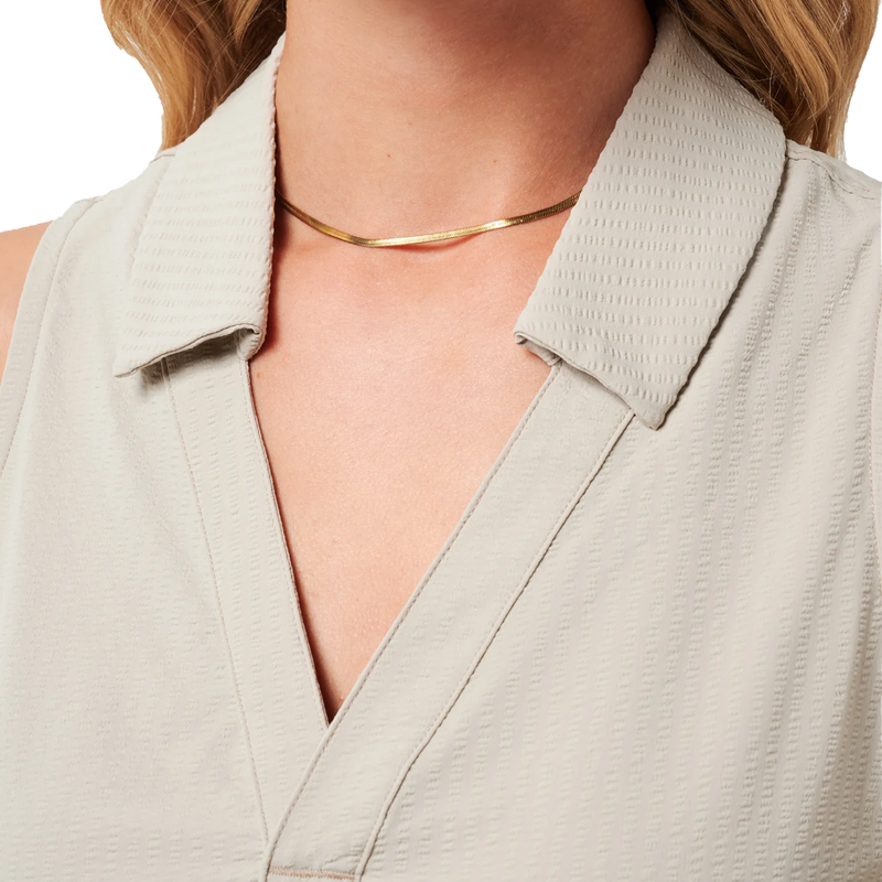 Women's Timeless Sleeveless Polo, TravisMathew Women's Timeless Sleeveless Polo Neckline