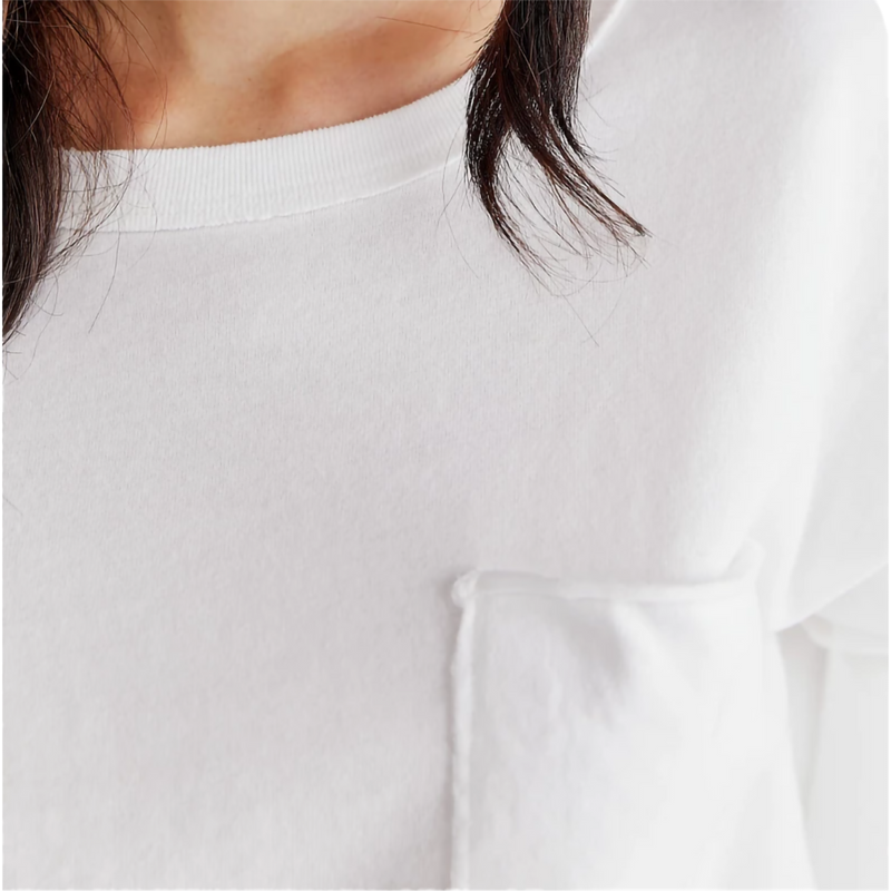 Women's Fade Into You Long Sleeve, Free People Women's Fade Into You Long Sleeve in 1103-Ivory front pocket