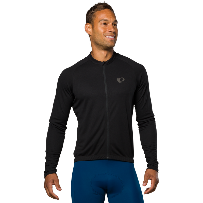 Men's Quest Long Sleeve Jersey, Pearl Izumi Men's Men's Quest Long Sleeve Jersey front on model