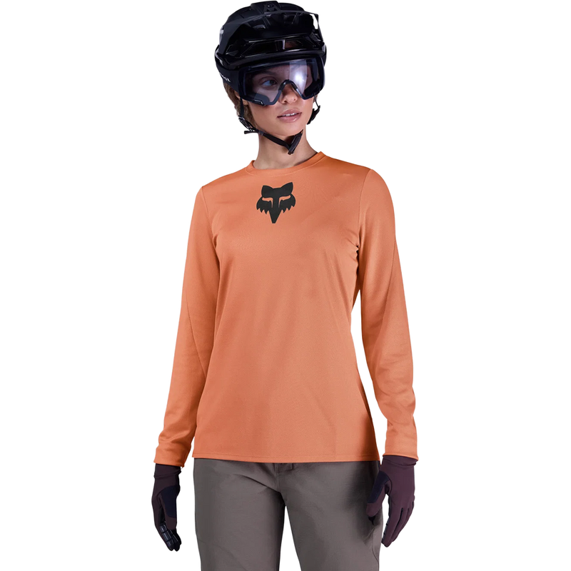 Women's Ranger Long Sleeve Jersey, Fox Head Women's Ranger Long Sleeve Jersey Front on model