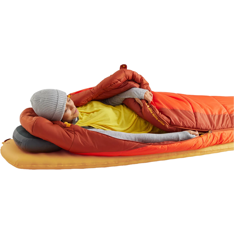 Women's Hamelin 15F Long, Sea to Summit Women's Hamelin 15F in Spicy Orange with model left side