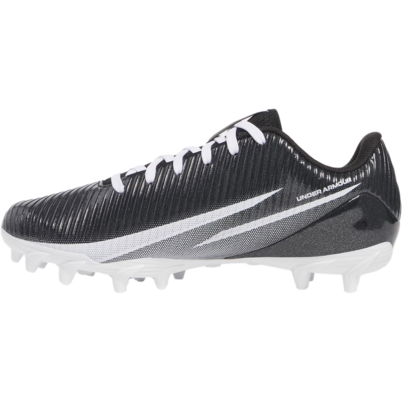 Youth Blur Select Jr Football Cleats, Under Armour Youth Blur Select Jr Football Cleats in 002-Black/White right inside profile
