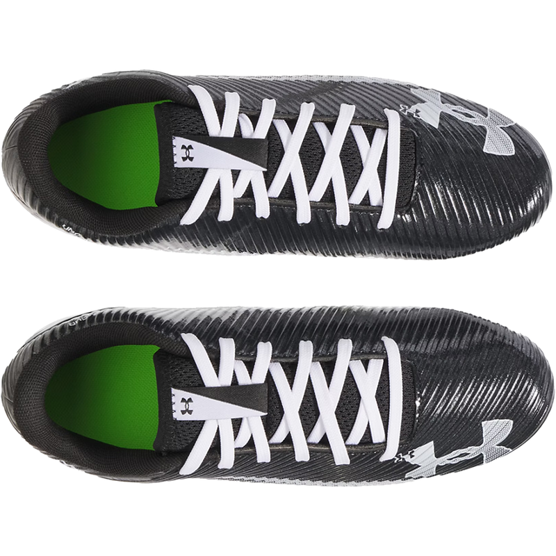 Youth Blur Select Jr Football Cleats, Under Armour Youth Blur Select Jr Football Cleats in 002-Black/White pair top