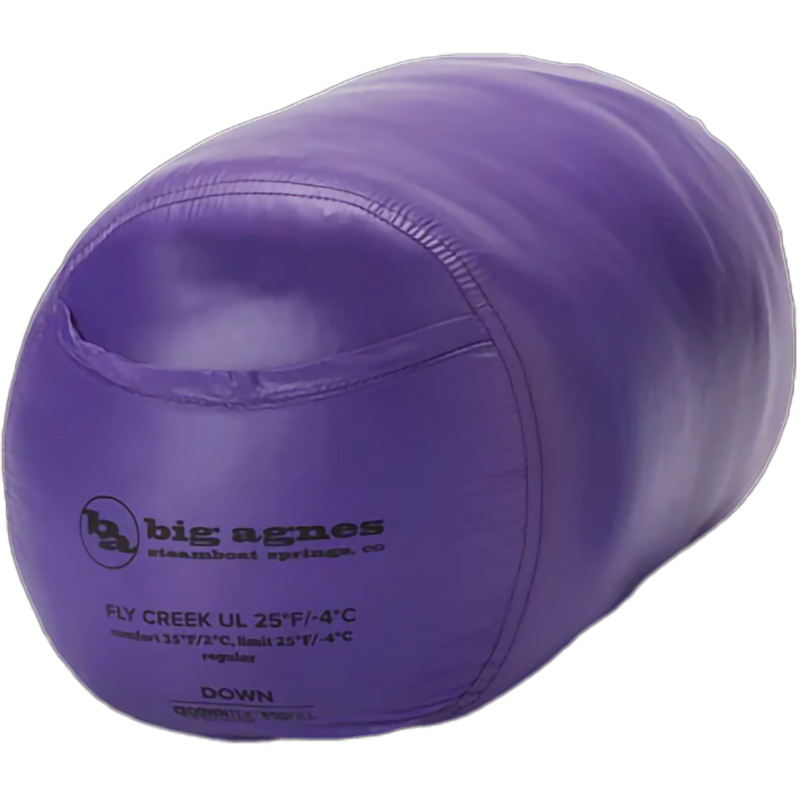 Fly Creek UL 25 - Long, Big Agnes Fly Creek UL 25 in Asphalt/Royal Purple in stuff sack
