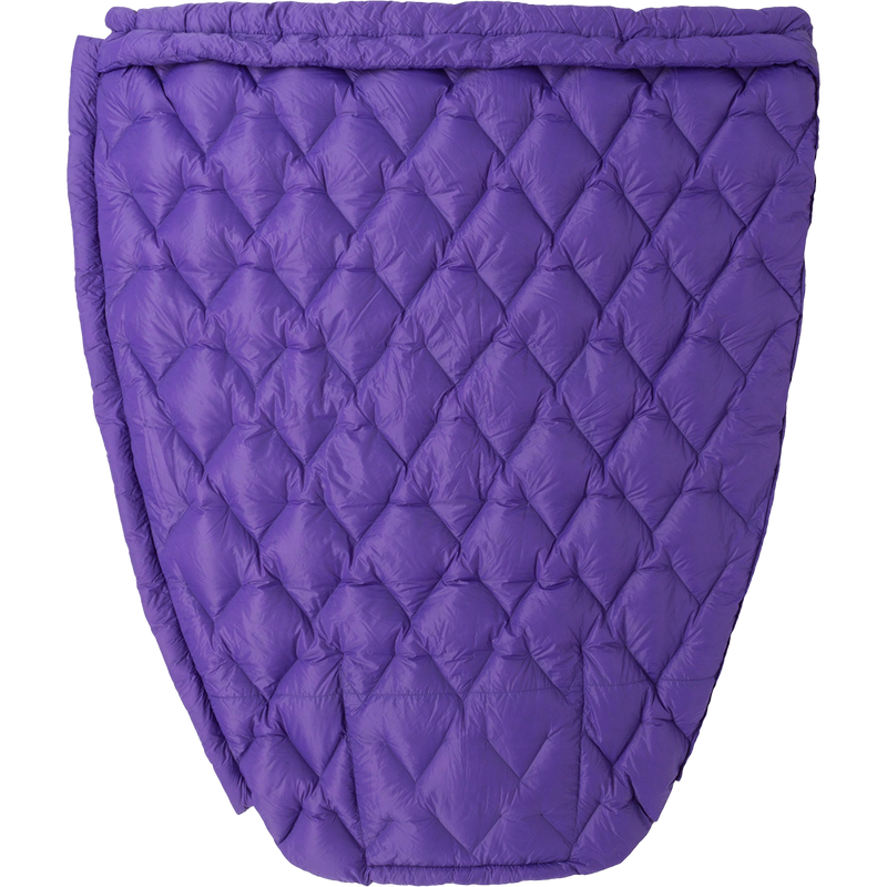 Fly Creek UL Zip Quilt 50 - Regular, Big Agnes Fly Creek UL Zip Quilt 50 in Asphalt/Royal Purple unzipped inside