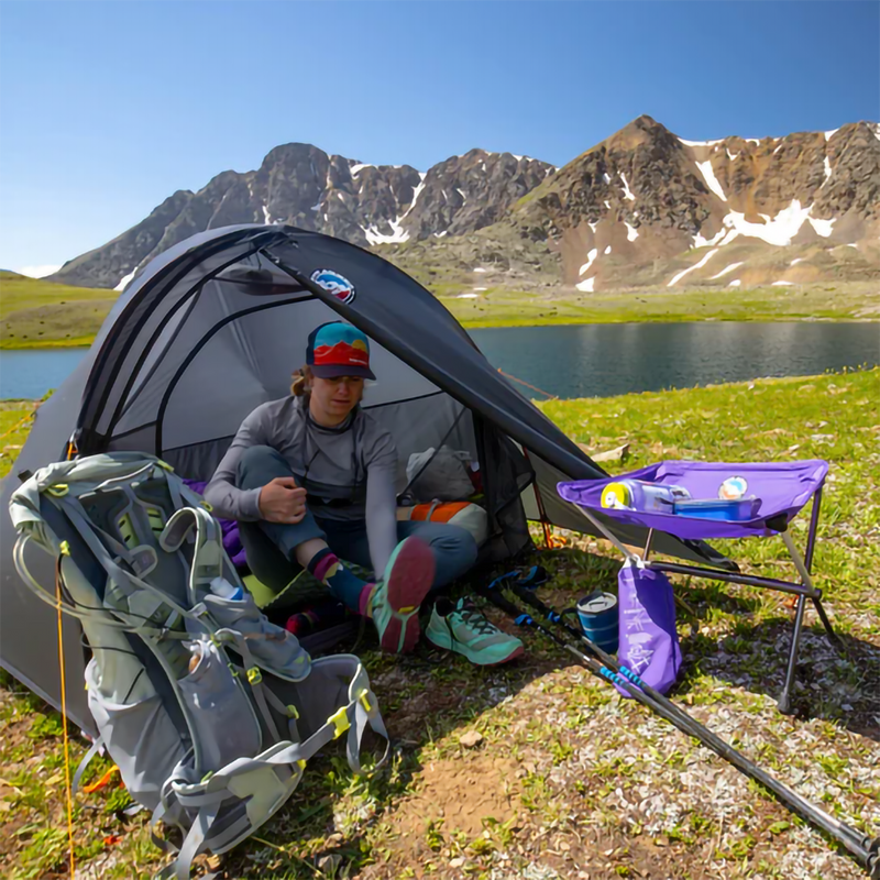 Fly Creek UL2, Big Agnes Fly Creek UL2 in Asphalt/Gray Ridge with model outside