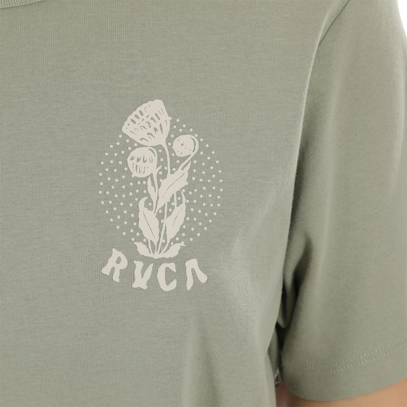 Women's Daily Tee, RVCA Women's Daily Tee in Green Tea Front Logo