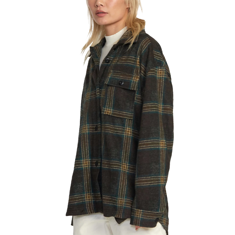 Women's Polar Bridie Shacket, RVCA Women's Polar Bridie Shacket 3/4 Front