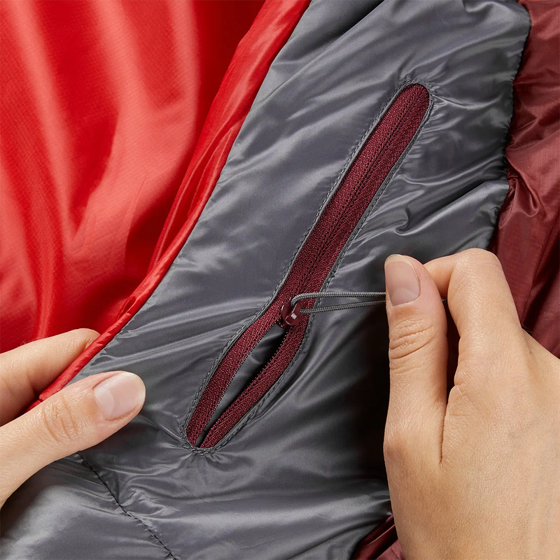 Women's Solar Eco 3, Rab Women's Solar Eco 3 in Ascent Red stash pocket
