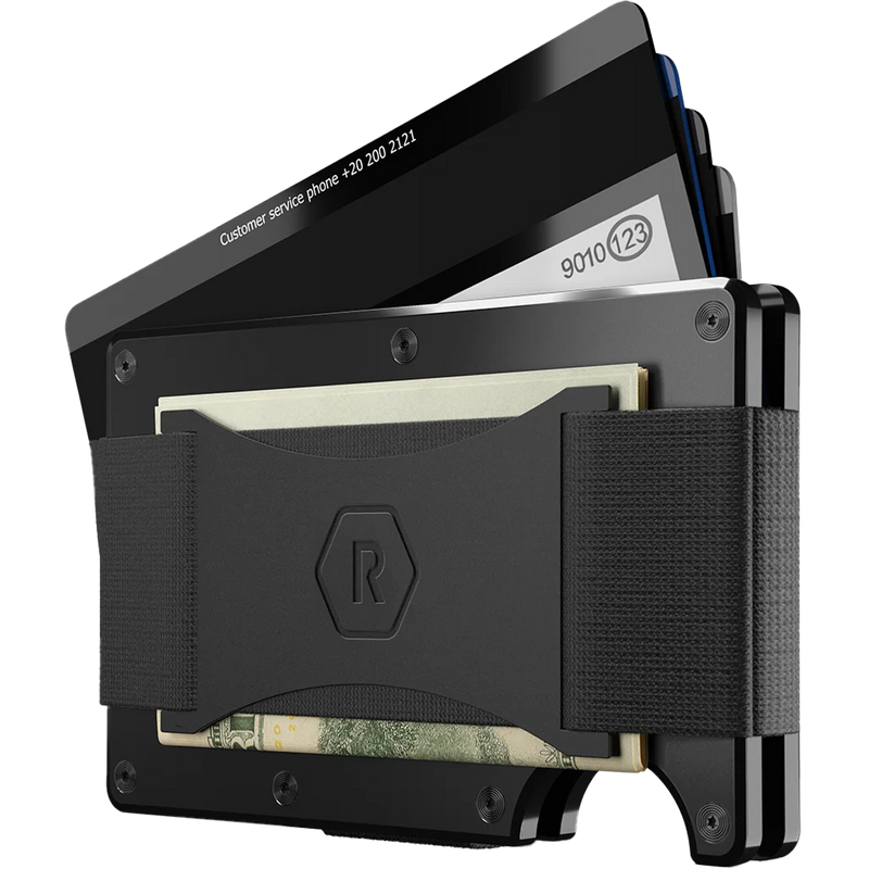 Aluminum Wallet with Cash Strap, Ridge Aluminum Wallet with Cash Strap cards out