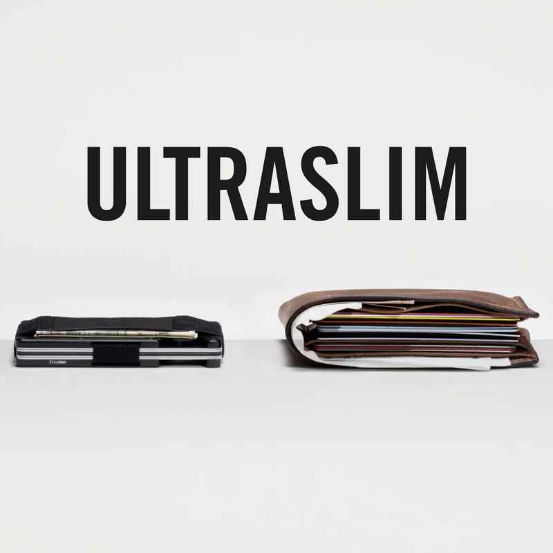 Aluminum Wallet with Cash Strap, Ridge Wallet with Cash Strap thickness comparison