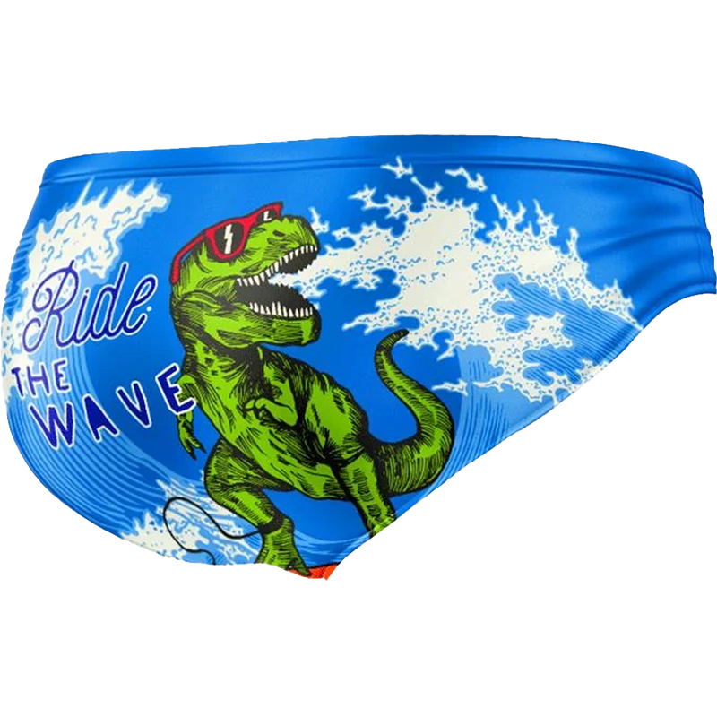 Men's Swimming Dino Wave Brief, Turbo Men's Swimming Dino Wave Brief Back