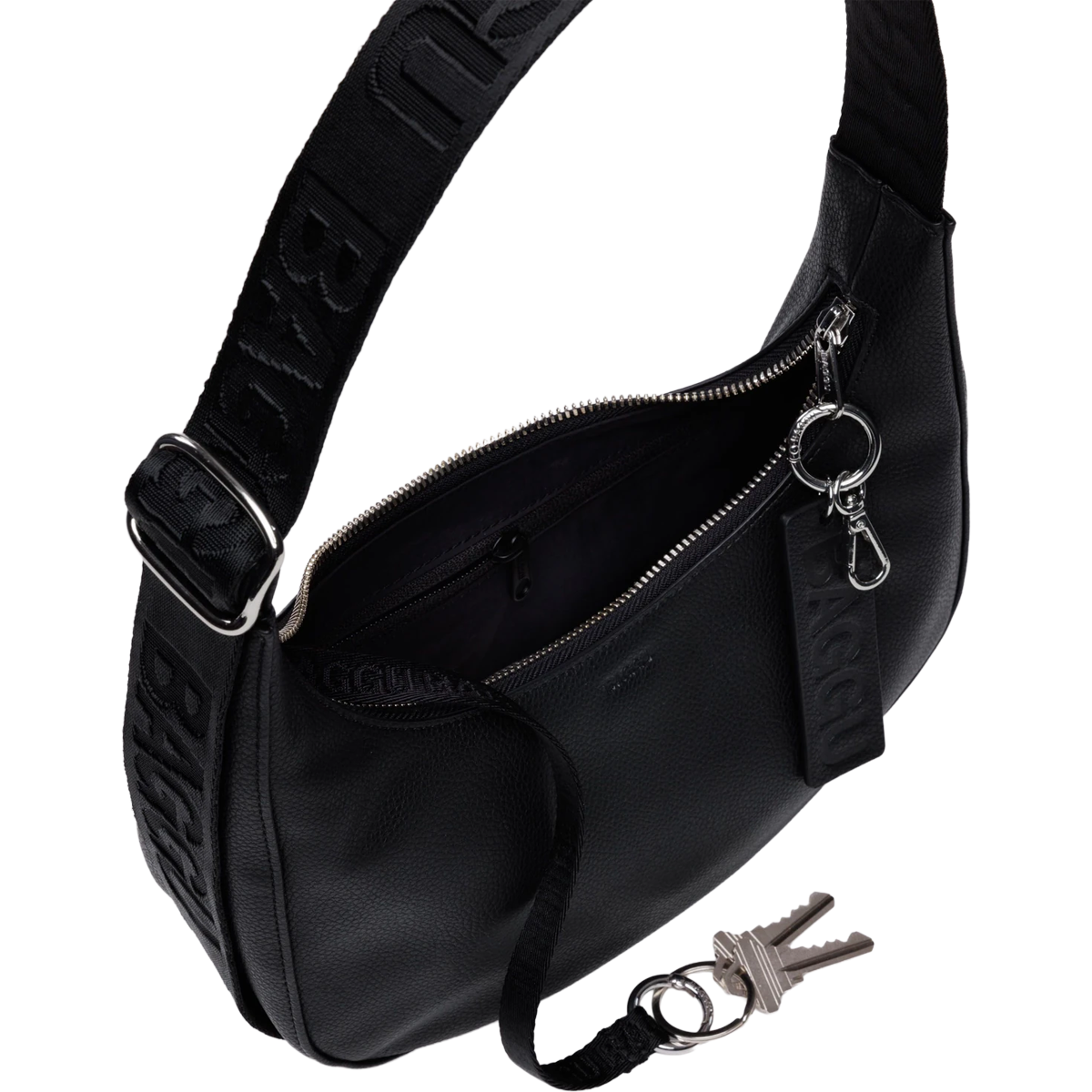 Small Recycled Leather Crescent Bag alternate view