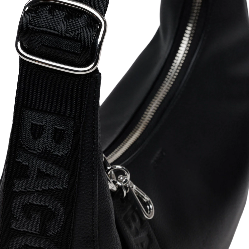 Small Recycled Leather Crescent Bag, Baggu Small Recycled Leather Crescent Bag strap detail