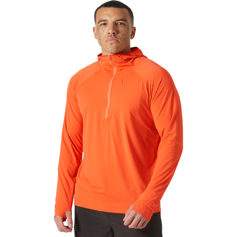 Men's Shine Solen 1/2 Zip Hoodie, Helly Hansen Women's Shine Solen 1/2 Zip Hoodie front on model