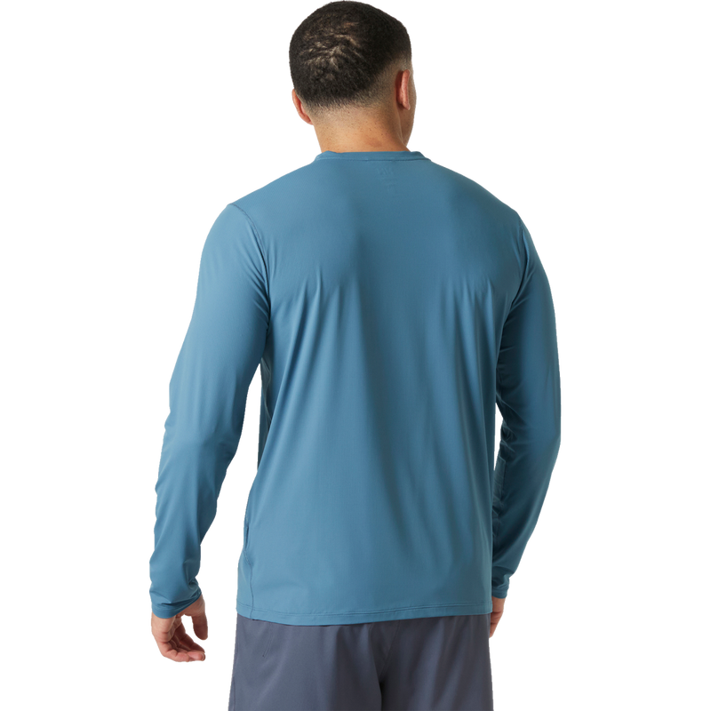 Men's Shine Solen Long Sleeve Crew, Helly Hansen Men's Shine Solen LS Crew back on model