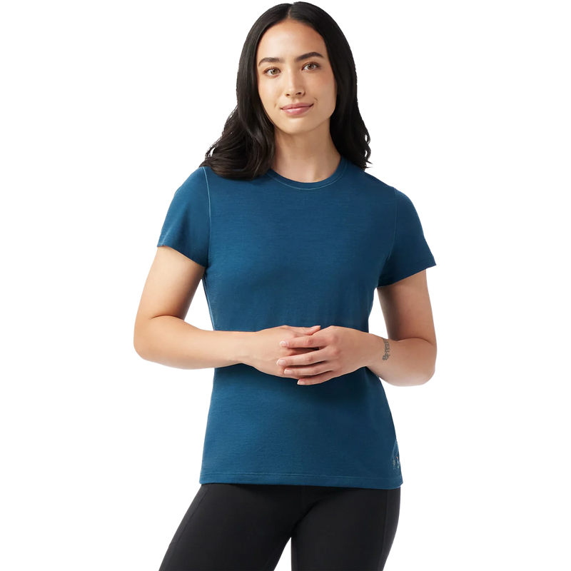 Women's Merino Short Sleeve Tee, Smartwool Women's Merino Short Sleeve Tee in G74 Twilight Blue front