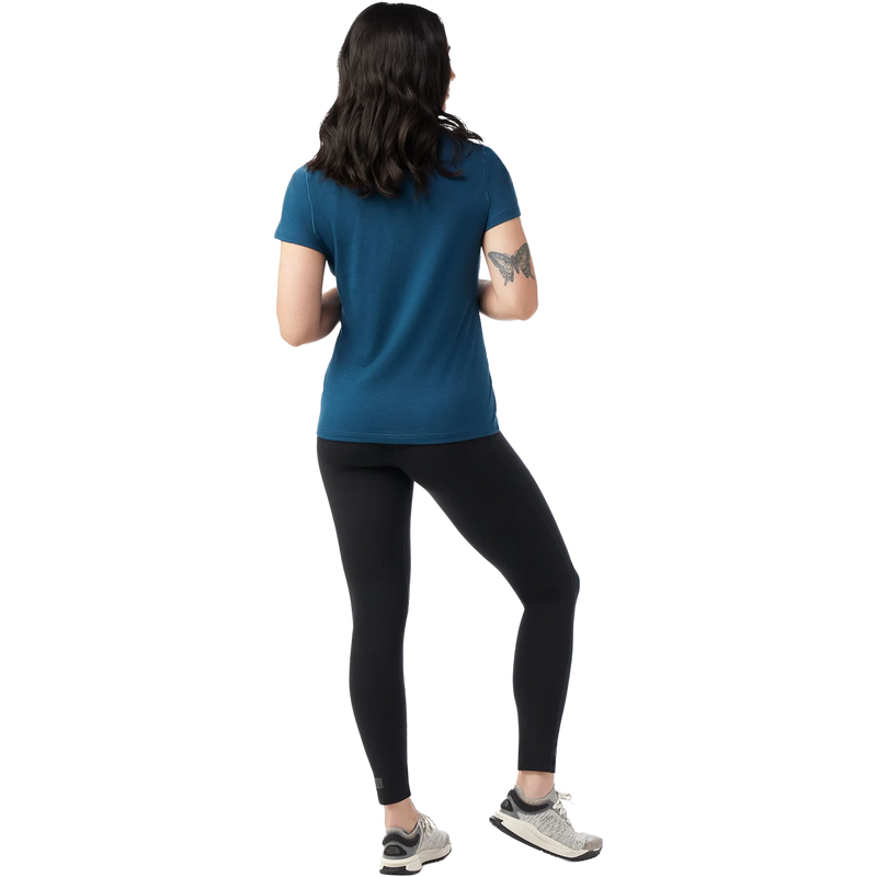Women's Merino Short Sleeve Tee, Smartwool Women's Merino Short Sleeve Tee in G74 Twilight Blue back