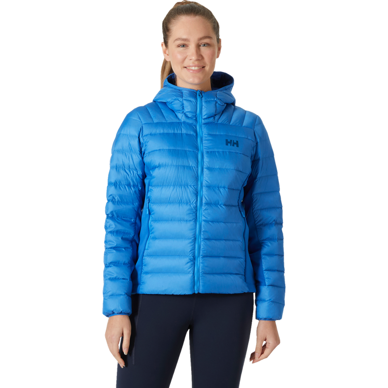 Women's Verglas Down Hybrid Hood 2.0, Helly Hansen Women's Verglas Down Hybrid Hooded Jacket 2.0 front on model