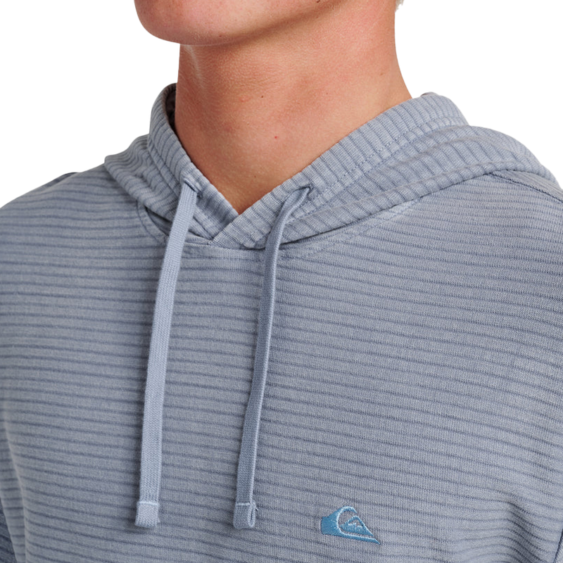 Men's Alamitos Long Sleeve Hooded Top, Quiksilver Men's Alamitos Long Sleeve Hooded Top drawstring and logo