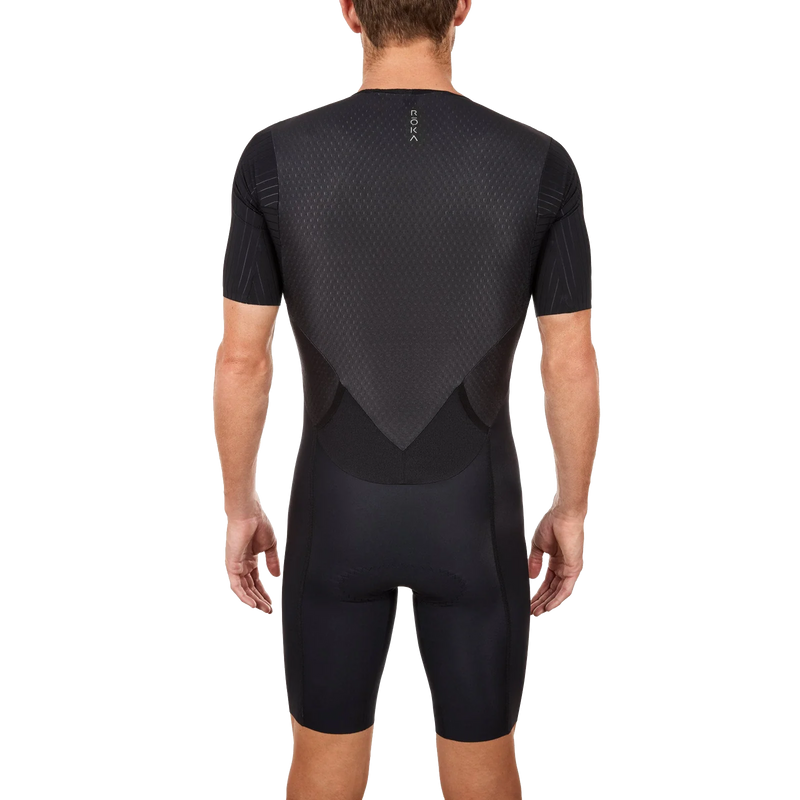 Men's Elite Aero II Short Sleeve Tri Suit, ROKA Multisport Men's Elite Aero II Short Sleeve Tri Suit back