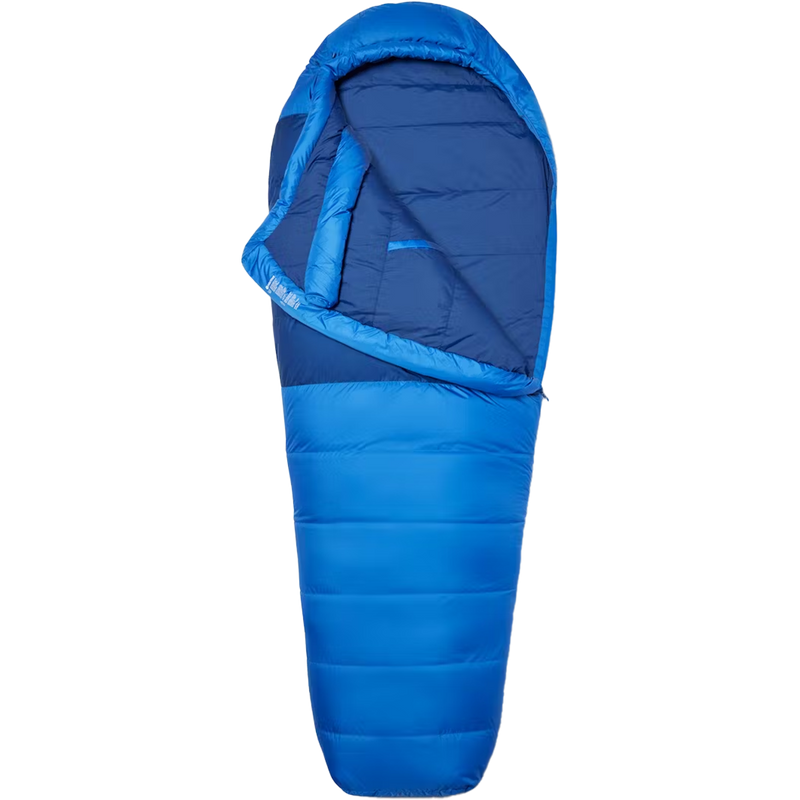 Lost Coast 15 Regular, Marmot Lost Coast 15 in Trail Blue/Twilight Blue unzipped