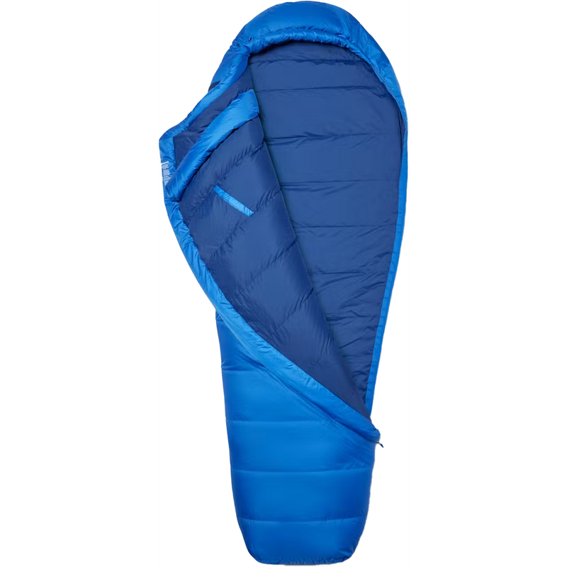 Lost Coast 15 Regular, Marmot Lost Coast 15 in Trail Blue/Twilight Blue fully unzipped
