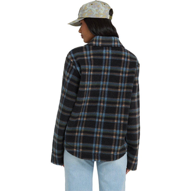 Women's Breezy Fleece Shacket, Billabong Women's Breezy Fleece Shacket back
