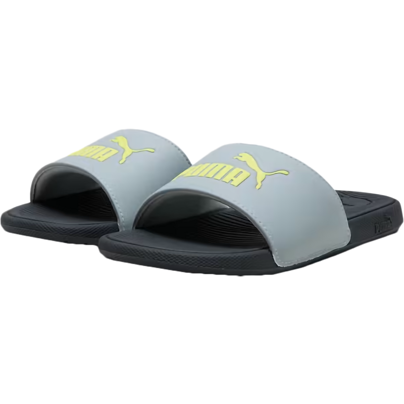 Youth Cool Cat 2.0 Preschool, Puma Youth Cool Cat 2.0 in 26-Cool Mid Gray/Lime Sheen/Puma Black pair front