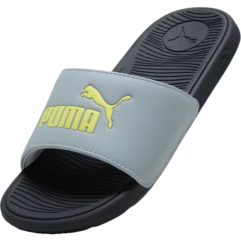 Youth Cool Cat 2.0 Preschool, Puma Youth Cool Cat 2.0 in 26-Cool Mid Gray/Lime Sheen/Puma Black left front top
