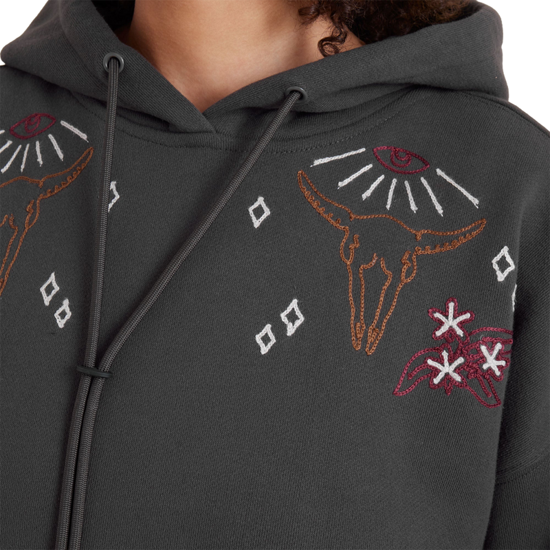 Women's Hiker Hoodie, Roark Women's Hiker Hoodie embroidery detail