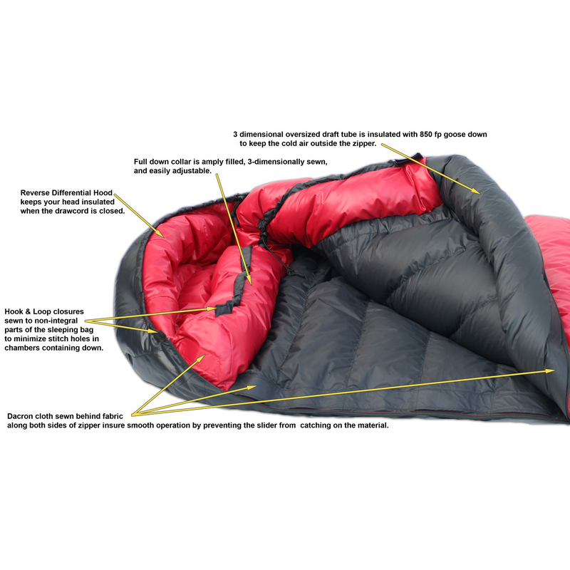 Apache MF 6'0", Western Mountaineering Apache MF 6'0" in Cranberry/Black features