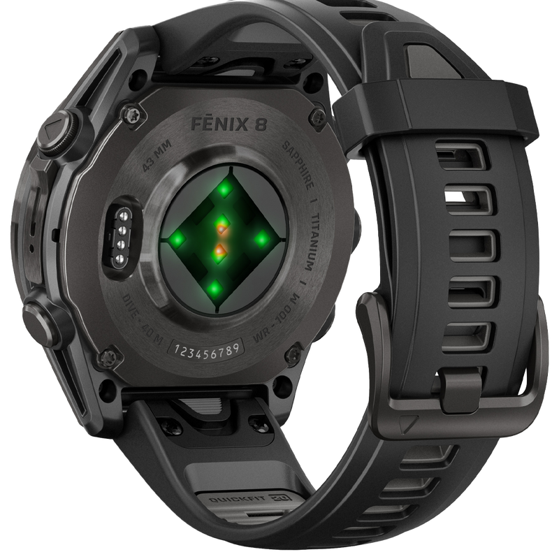 Fenix 8 Sapphire 43mm - Carbon Gray, Garmin Fenix 8 Sapphire 43mm Carbon Gray back