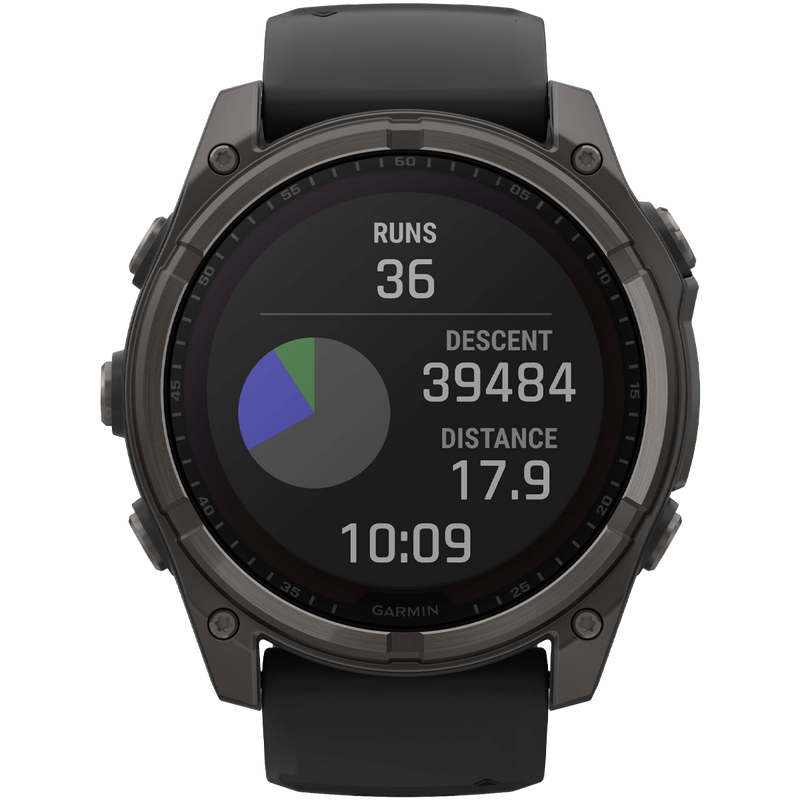 Fenix 8 Solar Sapphire 51mm - Carbon Gray, Garmin Fenix 8 Solar Sapphire 51mm Carbon Gray ski stats
