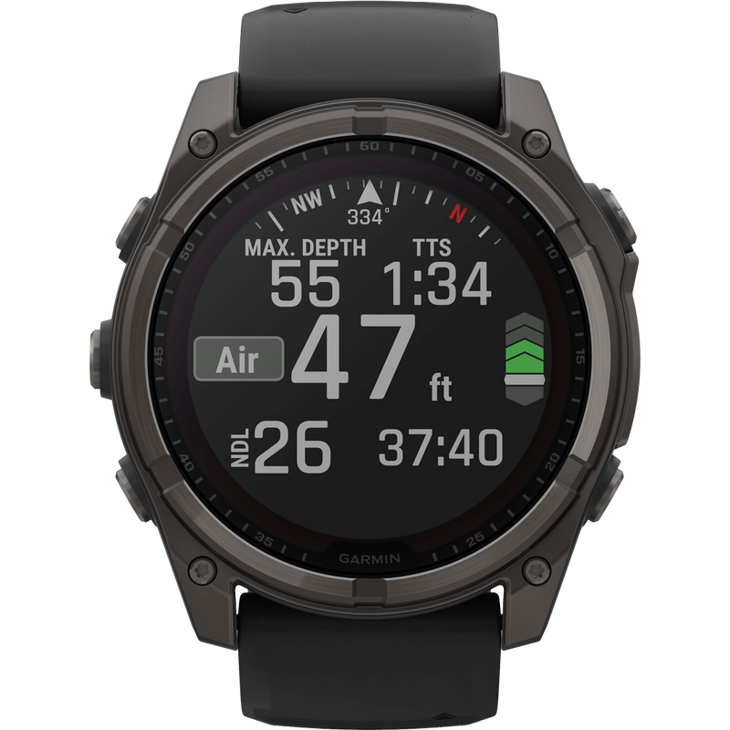 Fenix 8 Solar Sapphire 51mm - Carbon Gray, Garmin Fenix 8 Solar Sapphire 51mm Carbon Gray dive stats