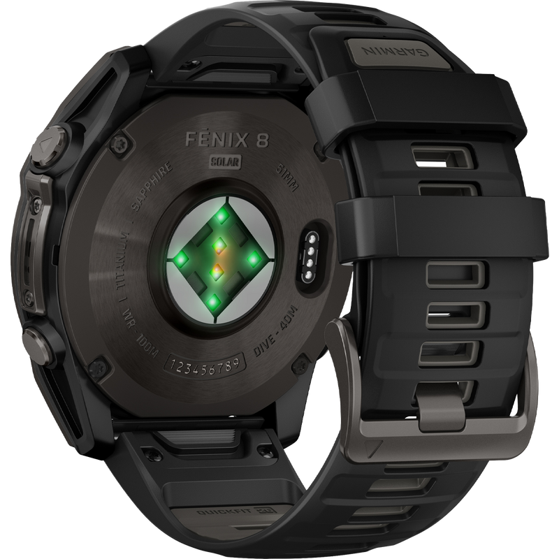 Fenix 8 Solar Sapphire 51mm - Carbon Gray, Garmin Fenix 8 Solar Sapphire 51mm Carbon Gray back