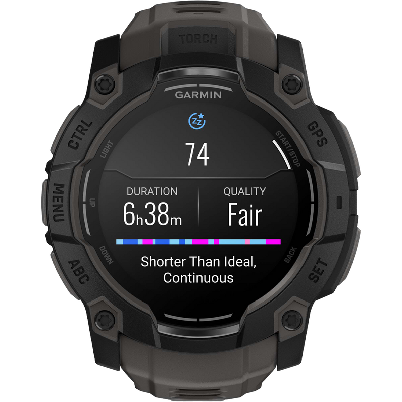Instinct 3 50mm Amoled - Black, Garmin Instinct 3 50mm AMOLED in Black sleep tracking