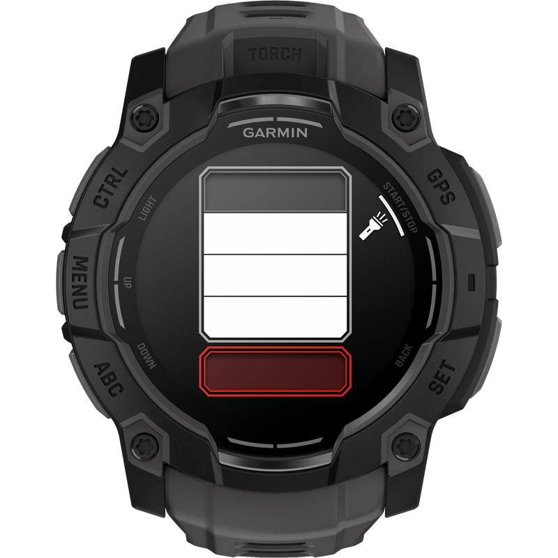 Instinct 3 50mm Amoled - Black, Garmin Instinct 3 50mm AMOLED in Black flashlight