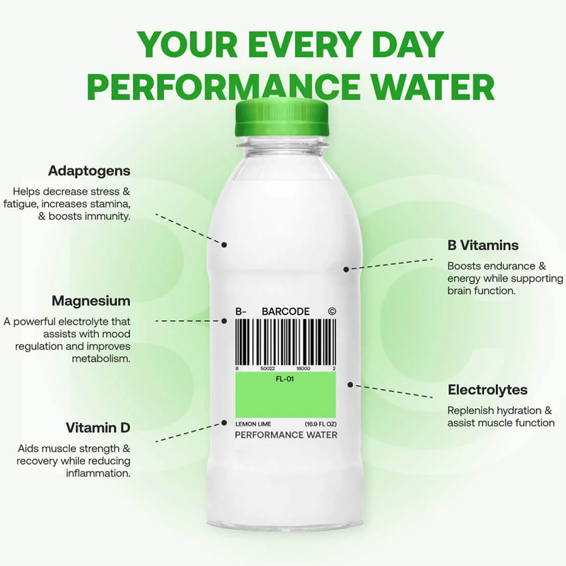 Performance Water 16 oz, Barcode Performance Water 16 oz features
