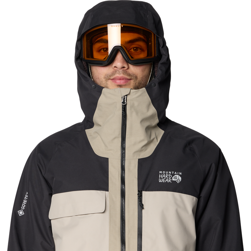 Men's Cloud Bank Gore Tex Jacket, Mountain Hardwear Men's Cloud Bank Gore Tex Jacket front on model with hood