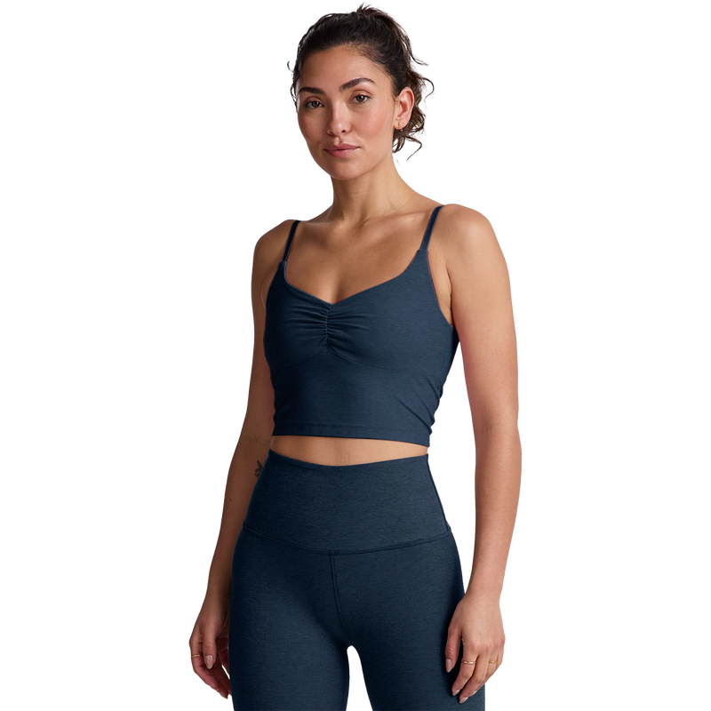 Women's Spacedye Raise the Barre Shirred Crop Tank, Beyond Yoga Women's Spacedye Raise the Barre Shirred Crop Tank Front