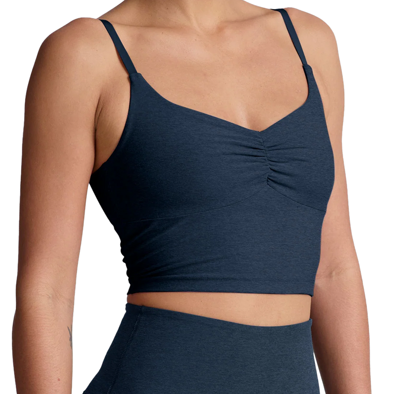 Women's Spacedye Raise the Barre Shirred Crop Tank, Featured Image