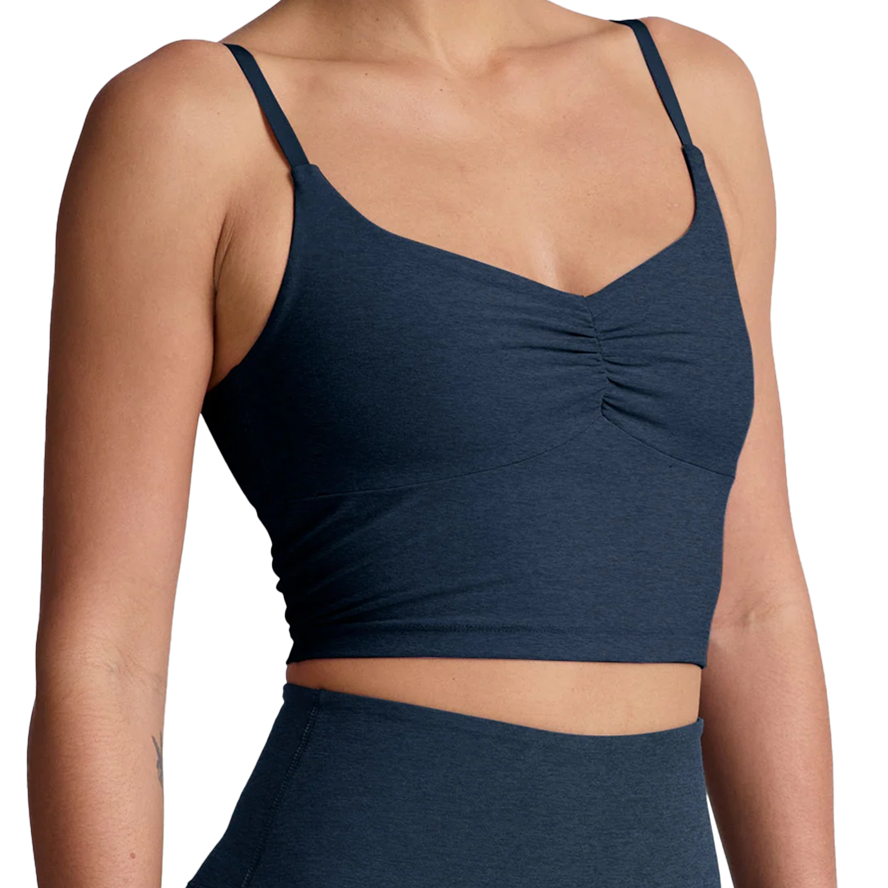 Women's Spacedye Raise the Barre Shirred Crop Tank alternate view